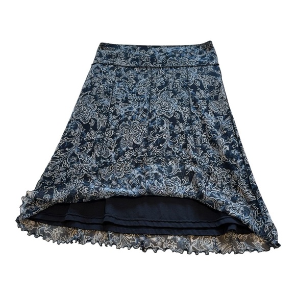 Mexx Paisley Floral A-Line Lettuce Trim Skirt - Size Small - Picture 4 of 10